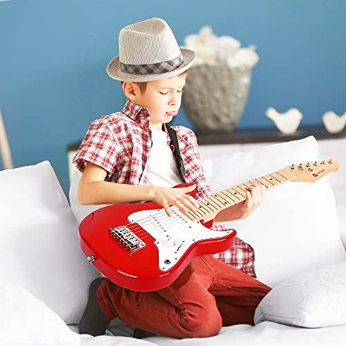 Image of Vangoa 30 Inch Kids Electric Guitar Starter Kit with Amp - Red