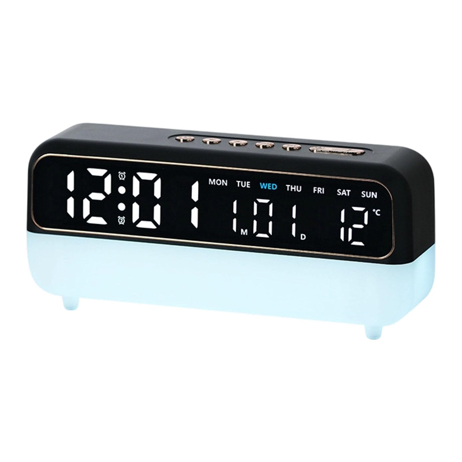 JSGHGDF Alarm Clocks for Bedroom Digital Desk Clock for Bedside Nightstands Digital Alarm Clock with Day of Week Duals Alarms LED