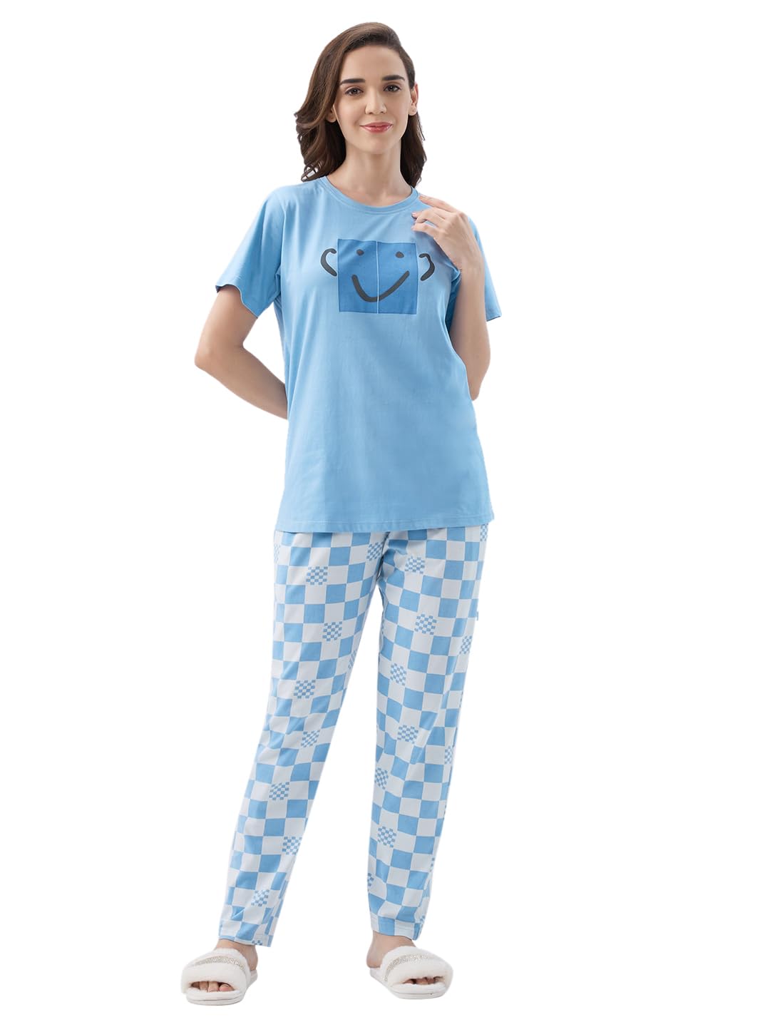 av2 Women's Cotton Butterfly Printed Night Suit Set of Shirt & Pajama Set -4003-picture-41