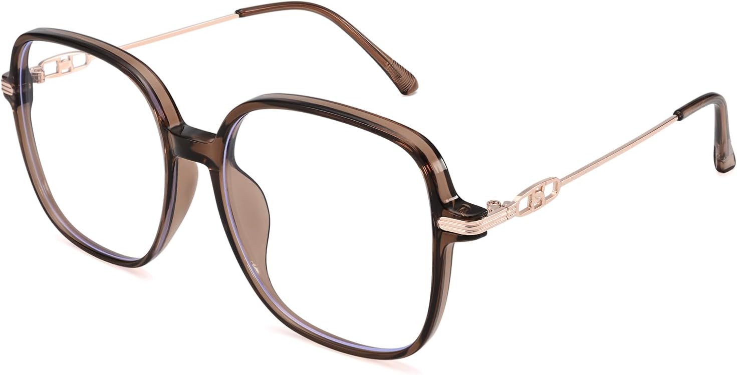 Dollger Oversized Square Blue Light Blocking Glasses for Women Men Trendy Big Large Anti Bluelight Blocker Glasses Computer