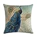 Nunbee Housse de Coussin Paon Impression canapé scandinave Deco Voiture Throw Decoration Coussin Cadeau taie, Paon 5 45*45cm