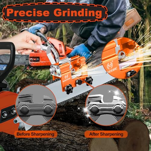 Chainsaw Sharpening Jig Kit with 3 Stones