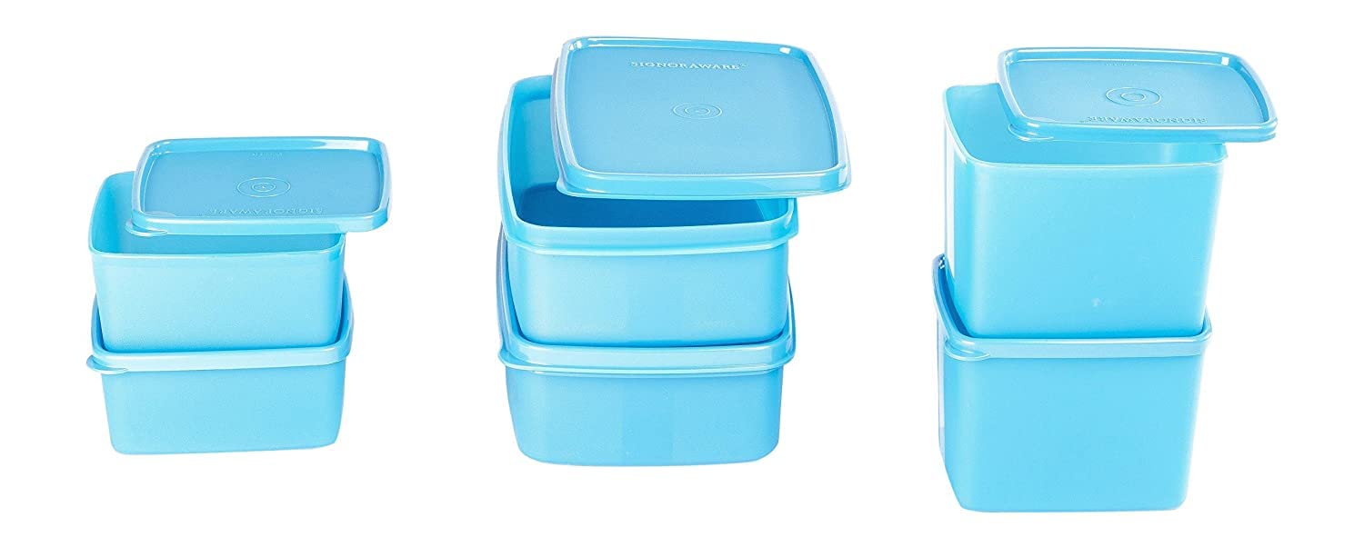 Buy Signoraware Smart Plastic Fridge Container Set, 6Pieces, Blue