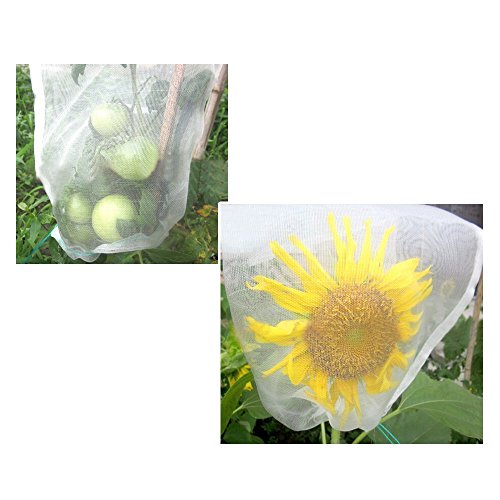 Cugbo 50Pcs 12" X 8"Insects Mosquito Net Barrier Bug Netting Bag Garden Plant Flower Fruit Protect Bag Grains Seed Carrier Bag #TOP2