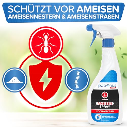 Patronus Ameisen-Spray für drinnen & draußen 1000ml - effektives Ameisenmittel mit Sofortwirkung - zur Abwehr von Ameisen für Haus & Garten - hochwirksam und laborgeprüft 4