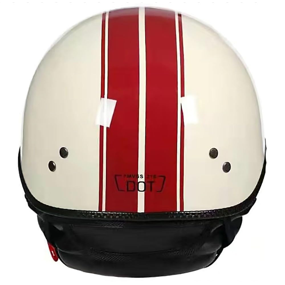 Retro Motorrad Halbhelme, Motorrad Jethelm mit Visier, Halbschalenhelm ECE Zulassungiber Motorradhelm Braincap für Herren und Damen, Halbhelm Retro Motorradhelm