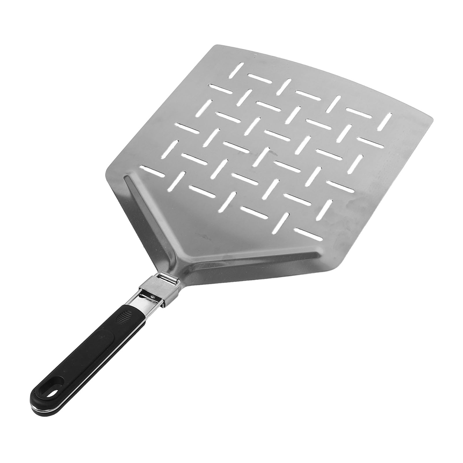 Gatuida Faltbarer Pizzaschieber Edelstahl mit Lochmuster 33cm Rechteckig Backschaufel für Pizza und Brot Outdoor Küche mit Klappbarem Griff