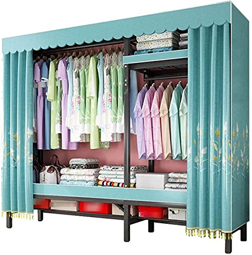 Msuiiixcccc Armario Plegable Almacenamiento de Ropa Armario portátil Barra de Ropa Abierta Almacenamiento y Almacenamiento Perchero Colgante Perchero (tamaño: 180 130 50 CM)