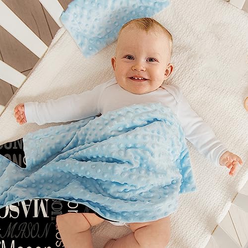 Image of Custom Baby Blanket - Personalized Names Design - Soft Plush Blanket with Double Layer Dotted Backing for Boys Girls Color15(30x40 inches)