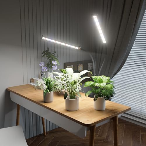 Image of GooingTop LED Grow Light,White Full Spectrum Clip Plant Growing Lamp with High Power Red Blue LEDs for Indoor Plants,Dimming & Optional Auto Timer