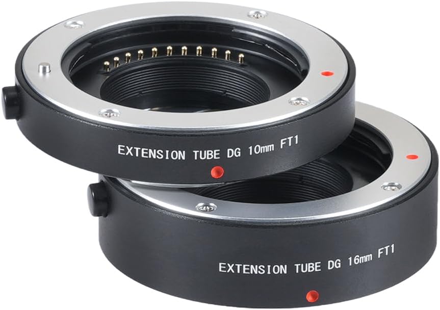 FEICHAO Auto Focus Macro Extension Tube Set (10mm and 16mm) Compatible with M4/3 Lens