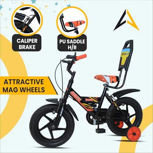 Image of Austin Tango Kids Bike-Comfort & Convenience with Side Support Backrest and Chain Cover 14 T (inch) Road Cycle