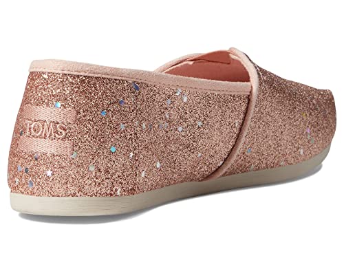 Image of TOMS Women's Alpargata Recycled Cotton Canvas inch Loafer Flat, Rose Gold Cosmic Glitter, 6.5