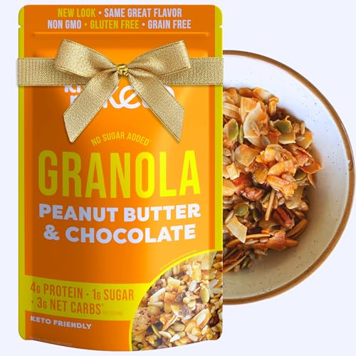 Kiss My Keto Granola Cereal – Grain Free Keto Cereal, Gluten Free Protein, Keto Nut for Yogurt (Peanut Butter & Chocolate, Pack of 1)