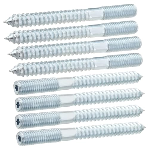 MroMax M10 x 100mm Hanger Bolts, Self Tapping Screw, 8Pcs