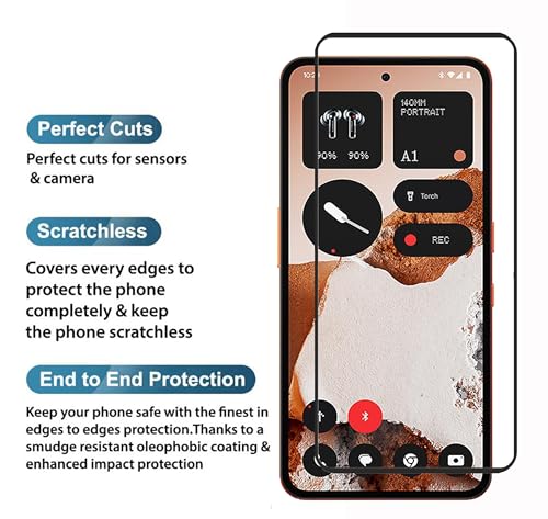 Image of Tempered Glass Screen Protector Compatible For Nothing CMF Phone 2 /2 Pro 5G Black Cellphone With Edge To Edge Coverage And Easy Installation Kit