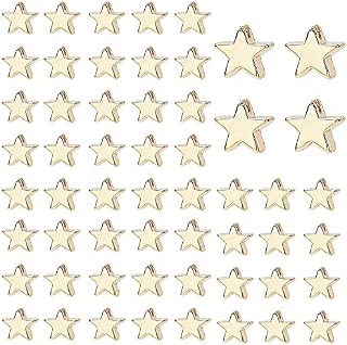 100Pcs Brass Star Beads Gold Beads Spacer Charms Plated Spacer Beads for DIY Jewelry Bracelet Making 6MM Golden