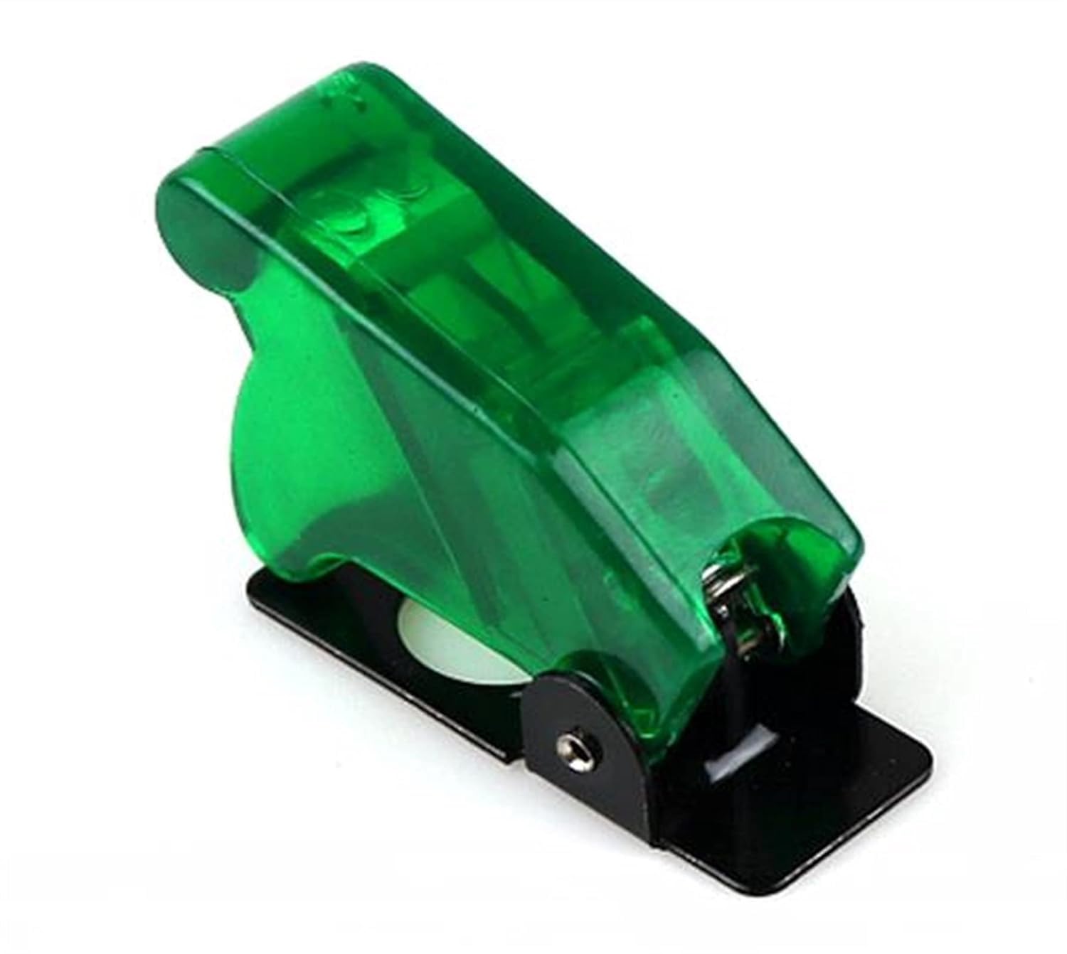 Switch Car Lighting LED Toggle Switch with Safety Aircraft Flip Cover Protection Green 12V20A Transparent