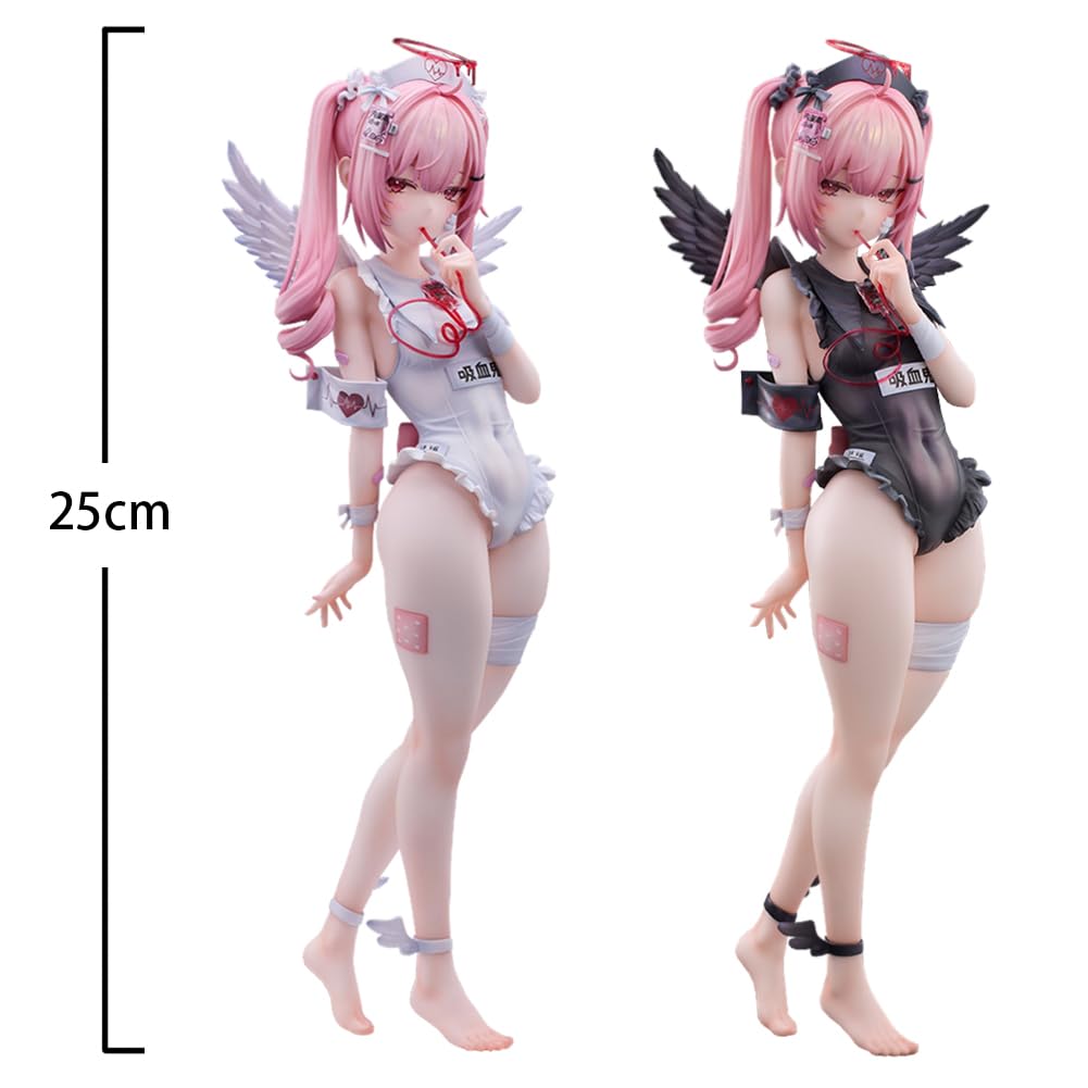 QAHEART Minarai Nurse Tsukiyomi Ai Figures Anime Girls Figure Original Painting Illustration Anime Figurine 25CM: Minarai Nurse Tsukiyomi Ai White 1pcs 25cm/9.84inch
