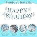 ForraFun Beach Birthday Banner Party Decorations 9.8 ft Blue Bow Starfish and Seashell Garland Ocean Under the Sea Paper Bow Hanging Banner for Summer Coastal Birthday Mermaid Theme Party Supplies
