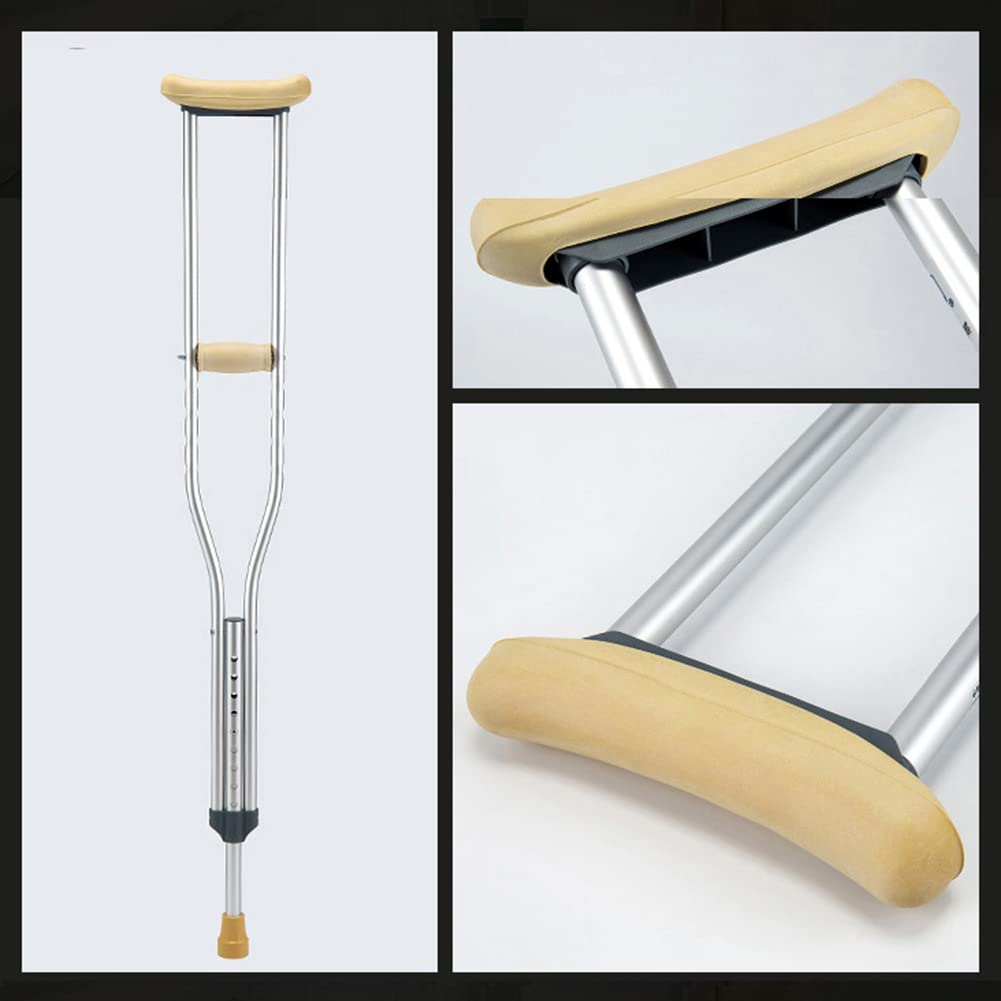 NGD Muletas Ortopédicas de Aluminio,2 Unidades Muletas para Caminar de Regulables en Altura con Contera Antideslizante,Apoyo de Movilidad Lesiones Discapacidades Ancianos(Plata)