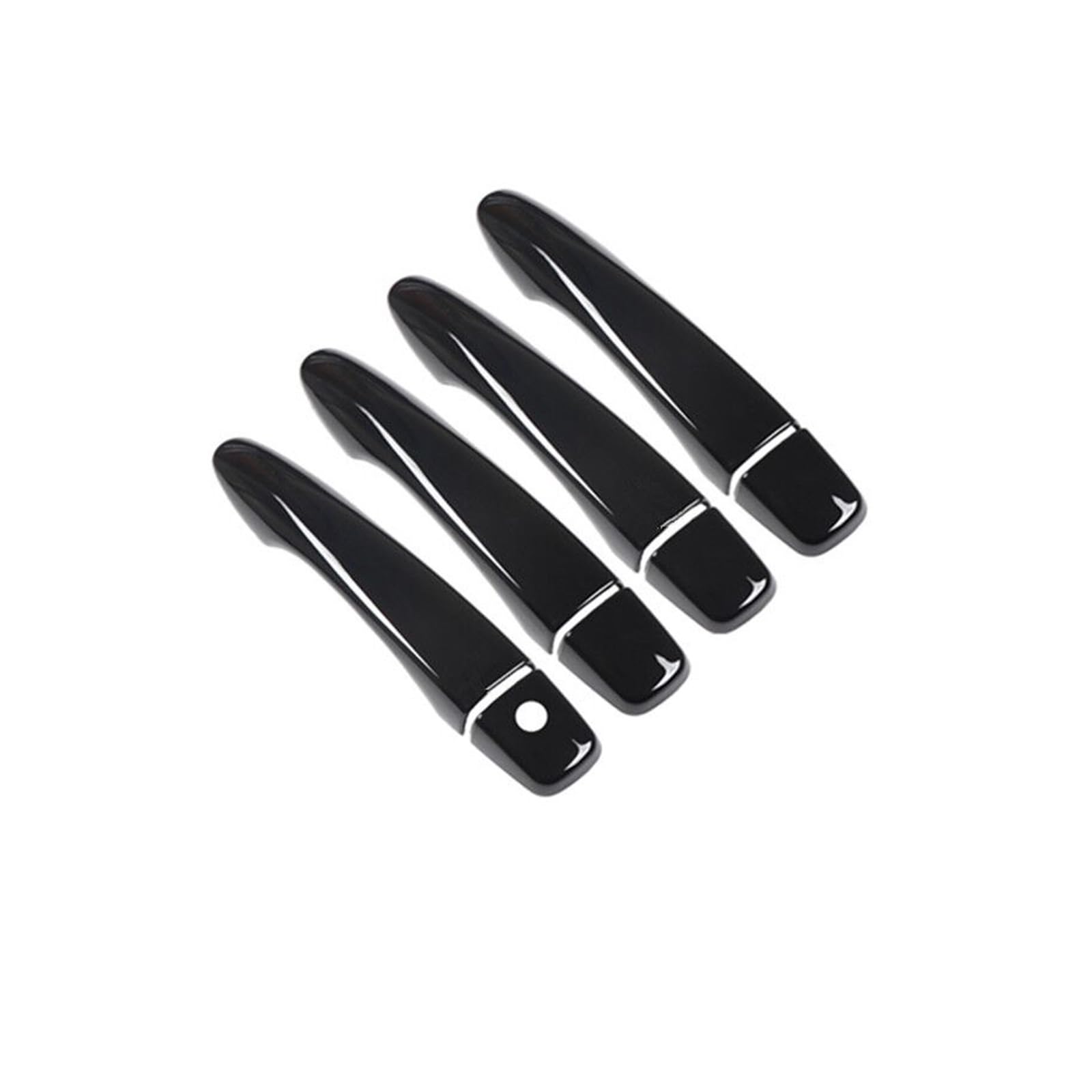 Jkkkks Black No Button Car Exterior Door Handle Replacement For Nissan For Xtrail For Rogue T32 2014-2020 Gloss Black Chrome Car Door Handle Cover Sticker Styling Accessories Car Handle Compatible(Black No Button)
