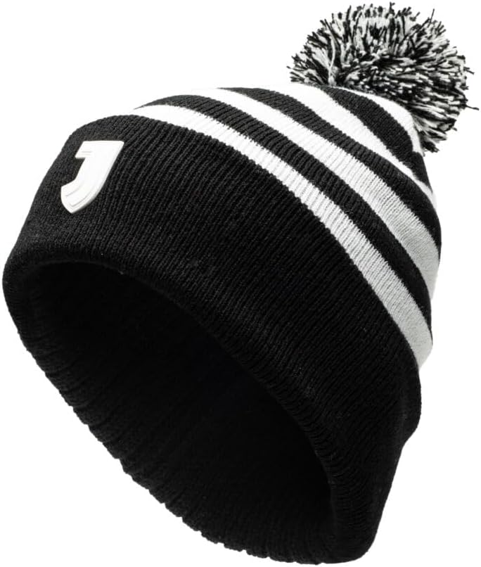 Fan Ink Juventus - Casuals Pom Beanie, Black & White, One Size