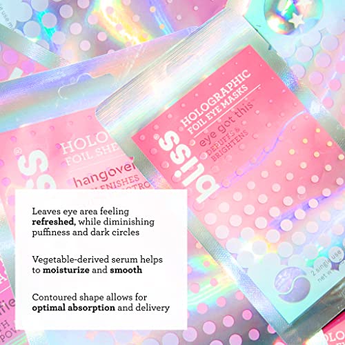 Bliss Eye Got This Holographic Foil Eye Masks - 5 Pack - Refreshing And Awakening Eyes - Reduces Puffiness And Dark Circles - Clean - Vegan & Cruelty-Free #TOP1