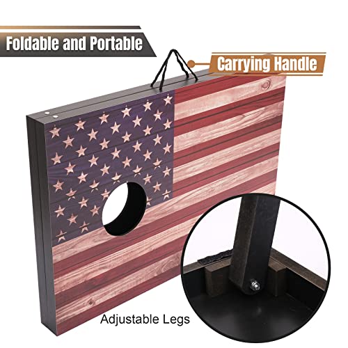 Image of Cornhole Set 4x2 and 3X2 Regulation Size Corn Holes Sets with Carrying Bags & 8 Bean Bags Cornhole Boards Bean Toss Games for Adults Family Outdoor Beach Lawn Outside Backyard Games