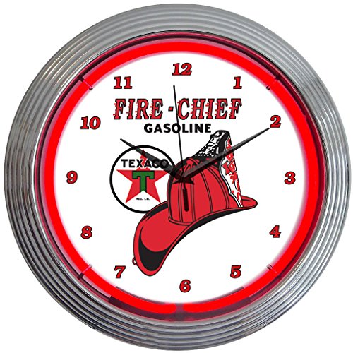 Neonetics Texaco Fire Chief Neon Wall Clock, 15-Inch