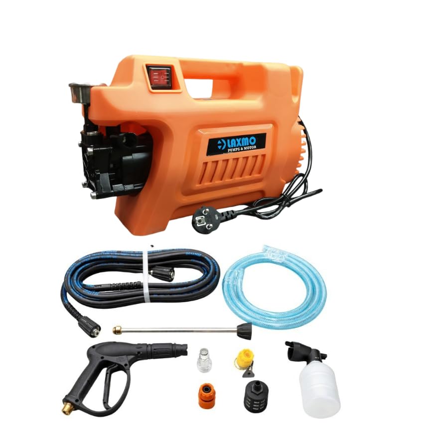 2300 Watt | 150 Bar Pressure | Heavy Duty High Pressure Washer for Car, Bike,Solar, Home | Professional Accessories Heavy Duty Pipe 8 mtr | Heavy Pressure Gun | Orange | 100% Copper Winding-image-4
