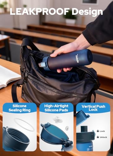 Opard 600ml Plastic Water Bottle Dishwasher Safe, Leakproof Flip-Top Lid, BPA Free Tritan, Wide Mouth Reusable Kids Water Bottle for School Hiking Commuting Outdoor Travel and Gym - Image 6