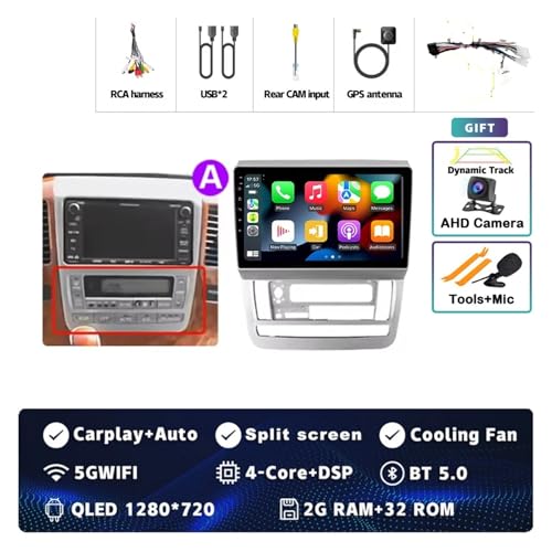 Estéreo multimedia con 4G y Bluetooth compatible con Toyota Alphard 2002-2008 2