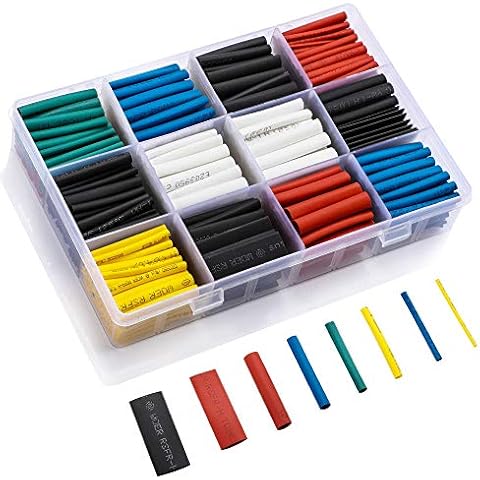 Heat Shrink Tubing 615pcs LIBERRWAY Ratio 2:1 Insulation Protection Flame Retardant Heat Shrink Tube Sleeving Wrap Car Electrical Cable Wire Kit Set in a Clear Plastic Box 6 Color 8 Size Cover
