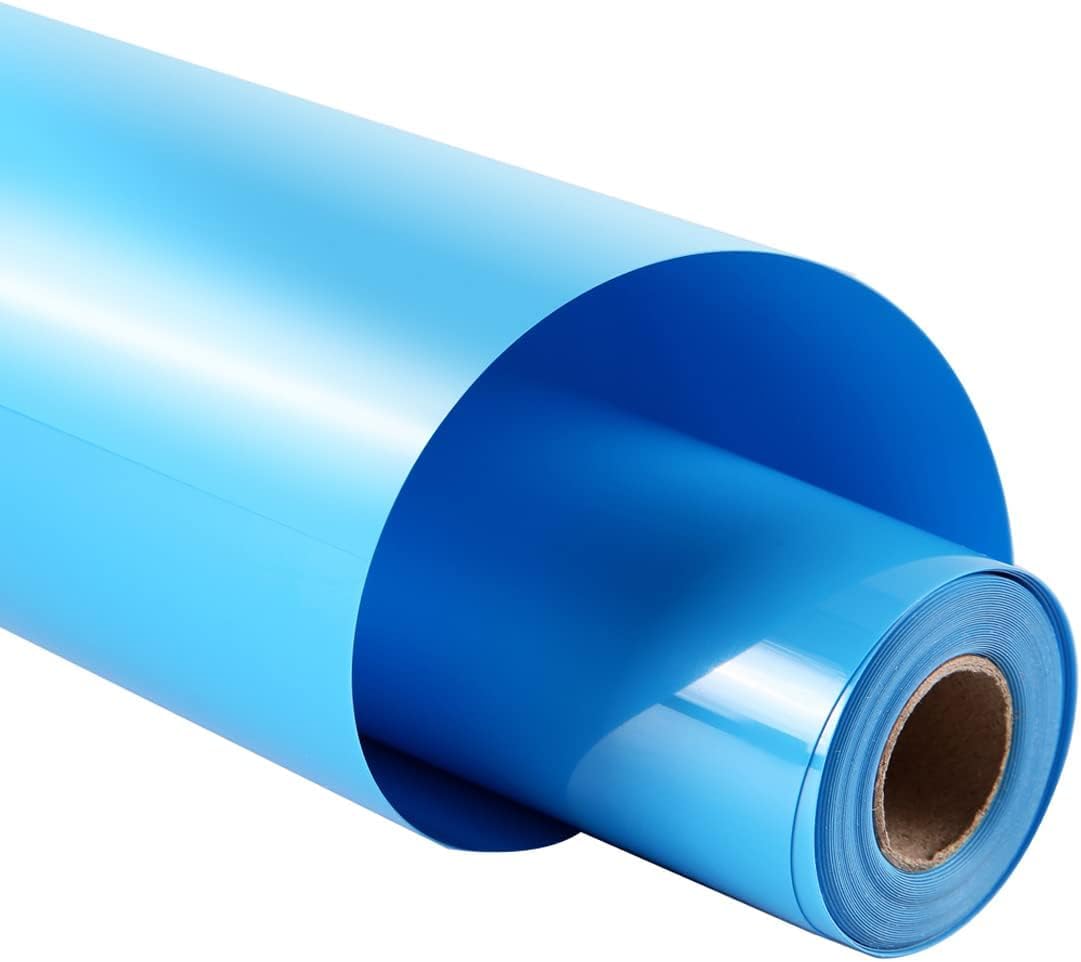guangyintong Heat Transfer Vinyl HTV Roll Lake Blue Iron on Vinyl 12" x 5ft