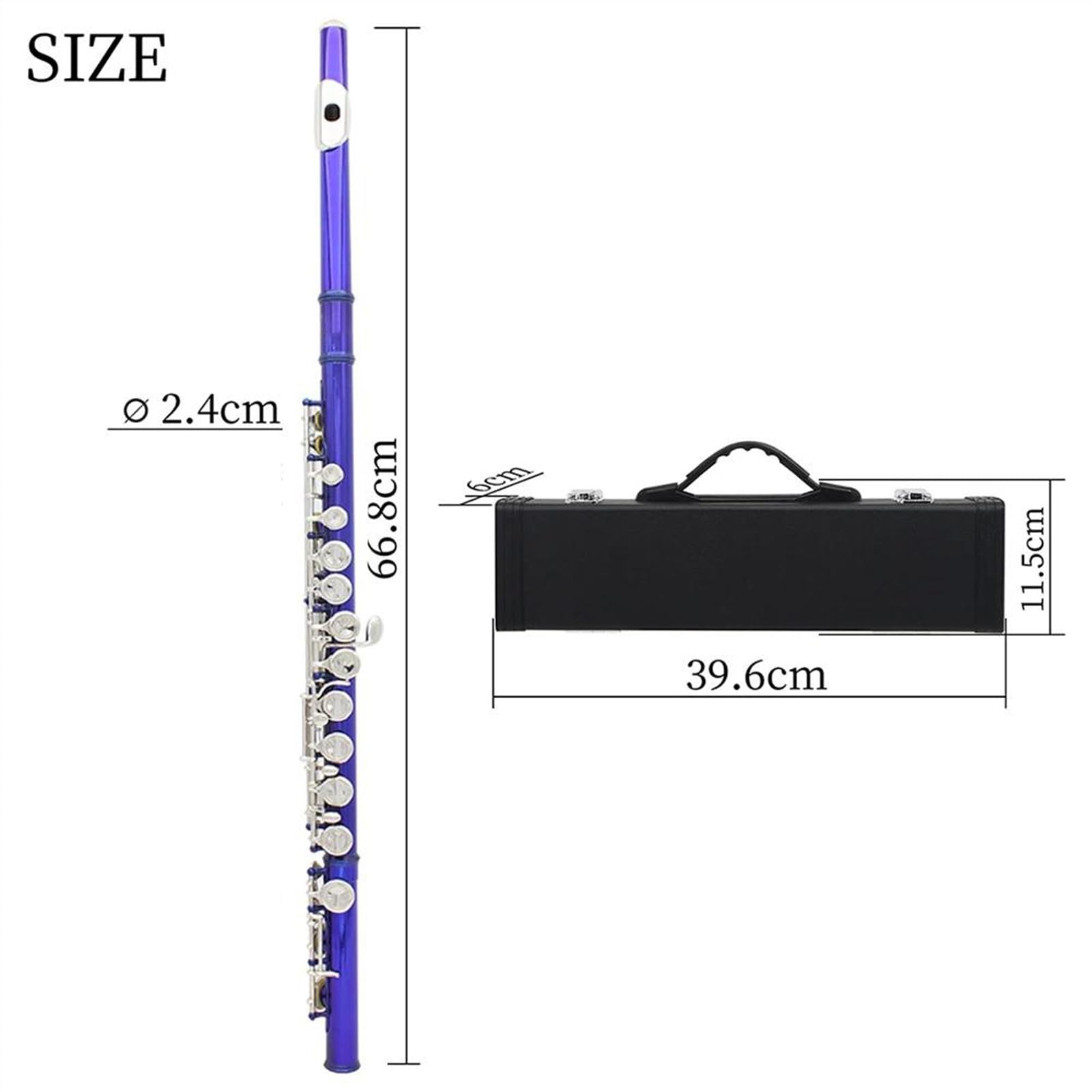 Flauta Transversal C De 16 Agujeros Cerrados, Instrumento De Flauta De Concierto De Cuproníquel Con Llave E Flauta Travesera Kit