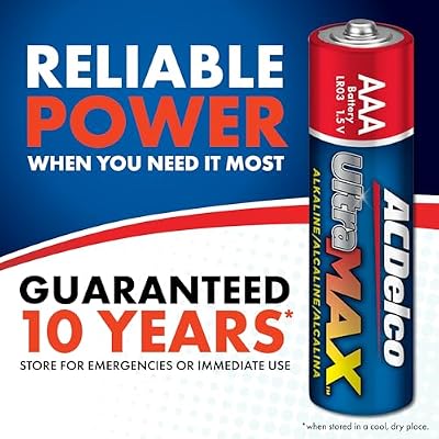 Powermax ACDelco UltraMAX 10-Count Triple AAA Batteries, Alkaline Battery with Advanced Technology for Home and Office, 10-Year Shelf Life, Recloseable Packaging