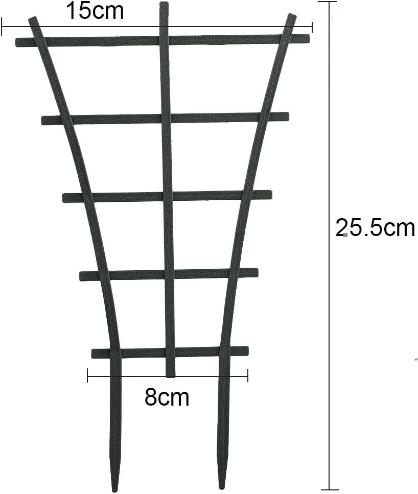 100 Pack Garden Trellis for Climbing Plants, 10 Inch Plastic Wave Pot Trellis Climbing Trellis for Patio Vegetables Vining Flowers Roses Cucumbers Support