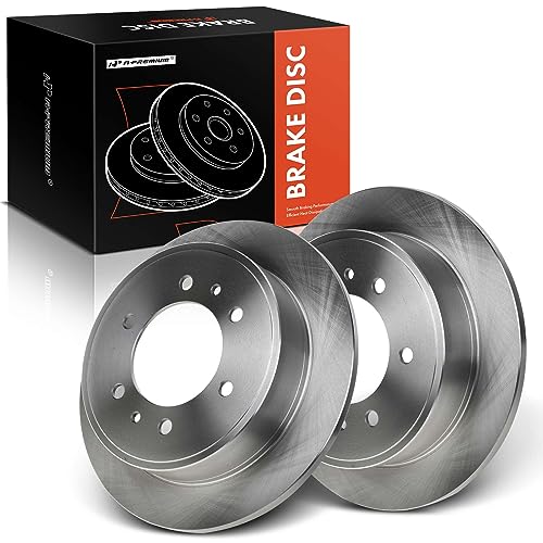 A-Premium 12.28 inch (312mm) Rear Solid Disc Brake Rotors Compatible with Select Hummer Models - H3 2006-2010, H3T 2009-2010, 2-PC Set
