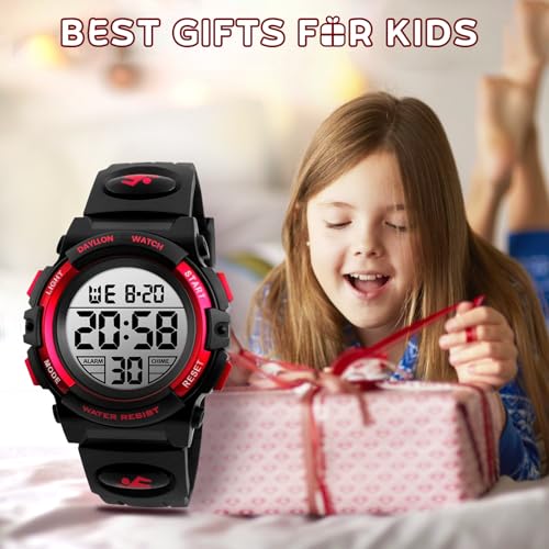 Image of Dayllon Kids Digital Watch Boys Outdoor Sports 50M Waterproof Girls Watches Alarm Clock 12 /24 H Stopwatch Calendar for Ages 3-15 Boy Girl Wristwatch Kids Gift