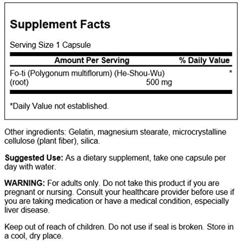 Swanson Fo-Ti 500 Milligrams 60 Capsules - Image 2