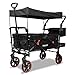 Produktbild FUXTEC Faltbarer Bollerwagen FX-CT850 Schwarz  klappbar mit Dach, Vorder- und Hinterrad-Bremse, Vollgummi-Reifen & Innenraumverlängerung  für Kinder geeignet  Das Original