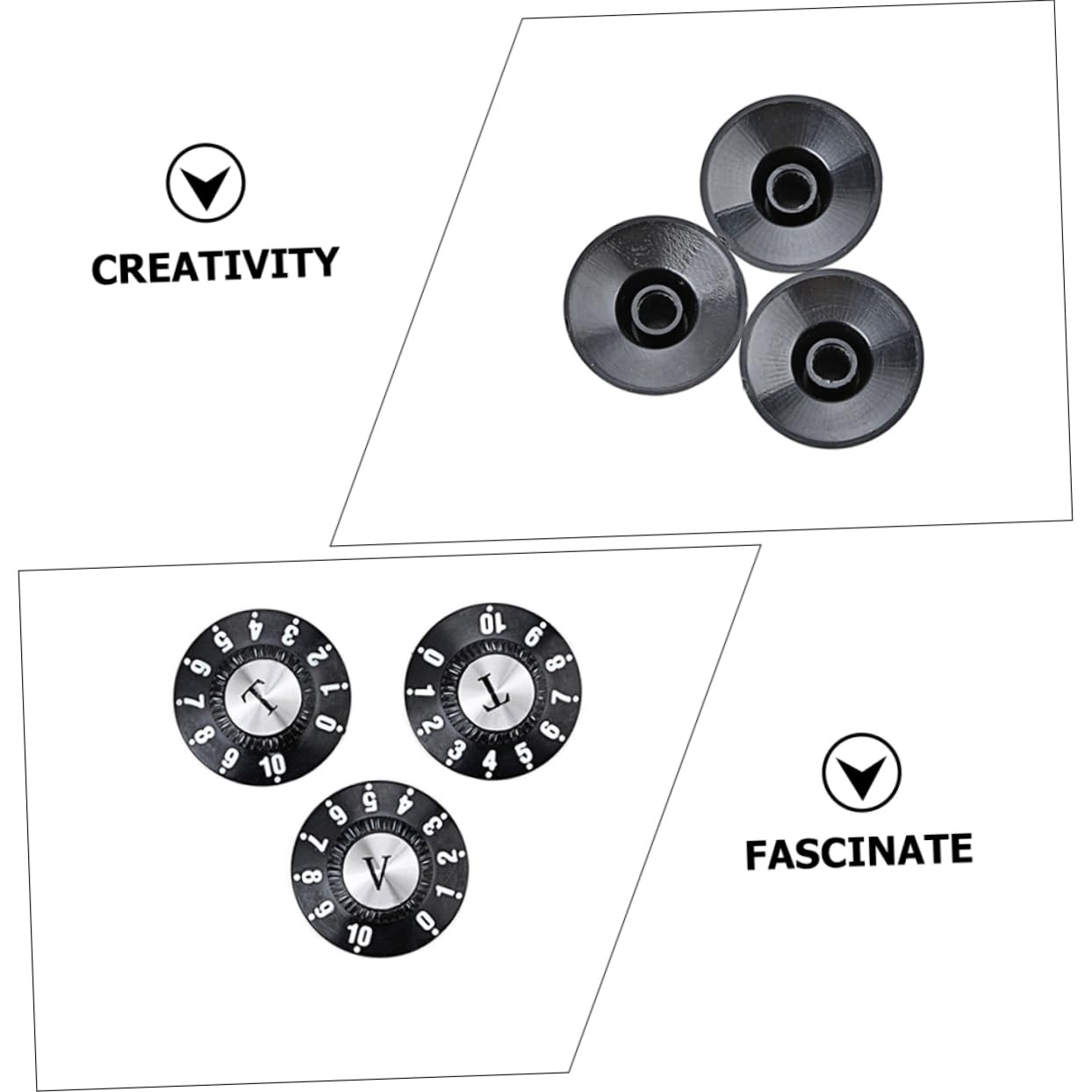 SUPVOX 3sets Guitar Volume Tone Knob Bass Volume Plastic Knob Guitar Potentiometer Caps Tone Control Caps 3pcs*3