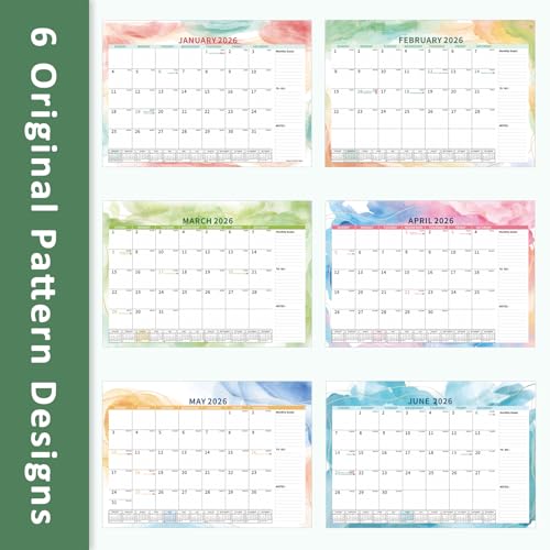 Image of Ospelelf Magnetic Calendar 2026-2027 for Refrigerator, Desk Wall Calendar, January 2026 - June 2027, Monthly Large Planner Pad with Plastic Cover 17 inch X 12 inch Multicolor