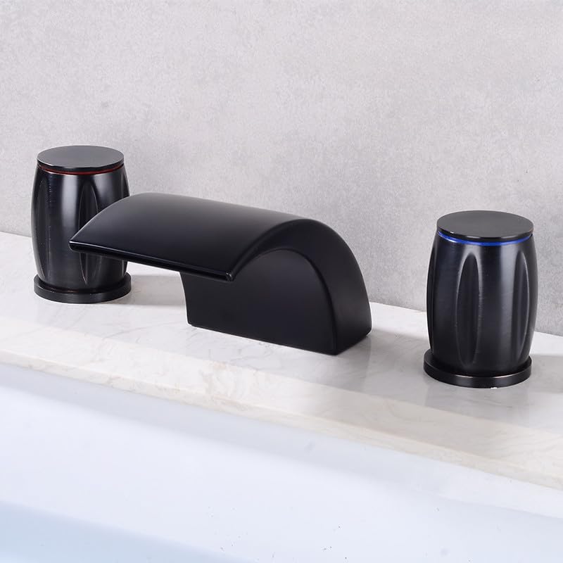 Robinet de lavabo cascade acier inoxydable mélangeur 3 trous pour évier de salle de bain or