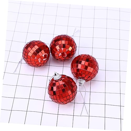 1 unidad de bola espejada roja reflectante para decoración de fiestas, bodas y festivales, ideal para discotecas y eventos miniatura 7