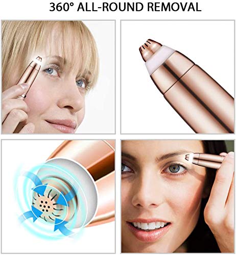 DaPlug Eyebrow Trimmer, Rechargeable Facial epilator, Eyebrow Razor and Painless Eyebrow Hair Remover, with Built-in LED Light, Suitable for Facial Lips, Nose, Facial Hair, Unisex