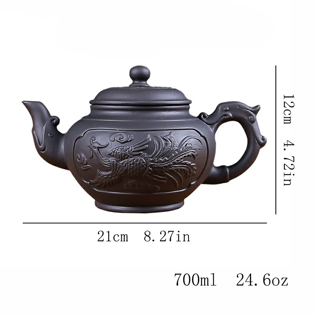 Tetera De Arcilla Púrpura Tetera De Arcilla Púrpura Tetera De Seis Piezas Juego De Bandeja De Taza De Té Juego De Té De Kung Fu Patrón Exquisito Tetera Hecha A Mano Para El Hogar Tetera (Color : Bla