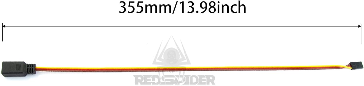 2pcs JR Style Servo Plug Splitter 1 Male to 2/4/5Female Y Harness Leads Y Splitter Cable Lead Wire 350mm for RC Cars Airplane Drone Receiver Servo ESC Cable Servo Fan 2pcs (1 Male to 5Female)