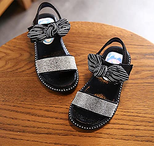Little Kids Girl's Open Toe Glitter Sandals Bow Flats Summer Princess Dress Shoes3